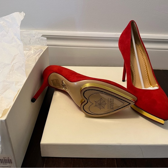 brand new charlotte olympia suede debbie heel us7.5 - Picture 3 of 3